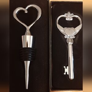 Heart Bottle Stopper and Opener NIB